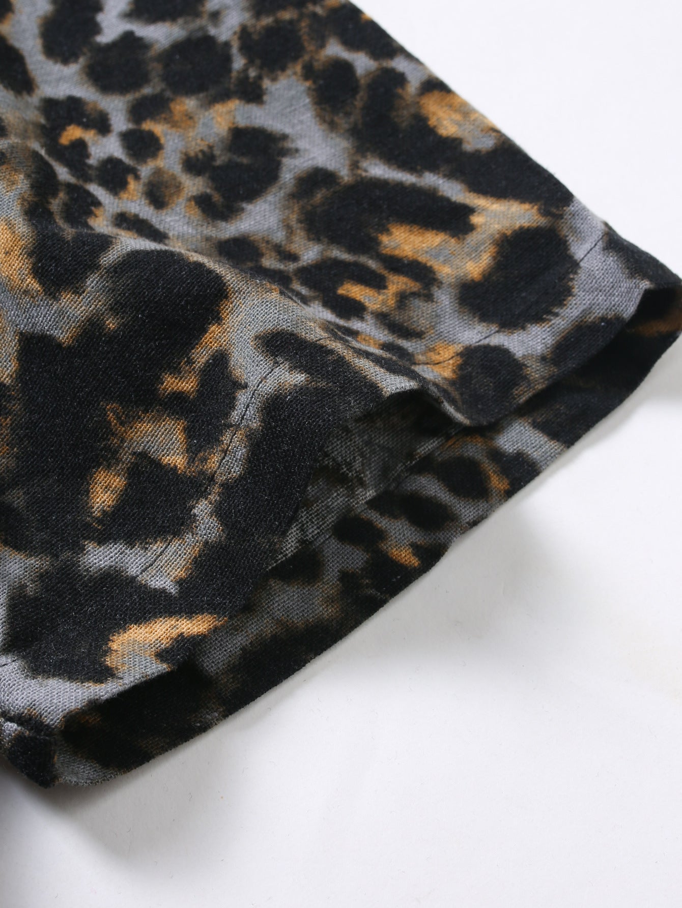Button-Up Shirt with Leopard Print