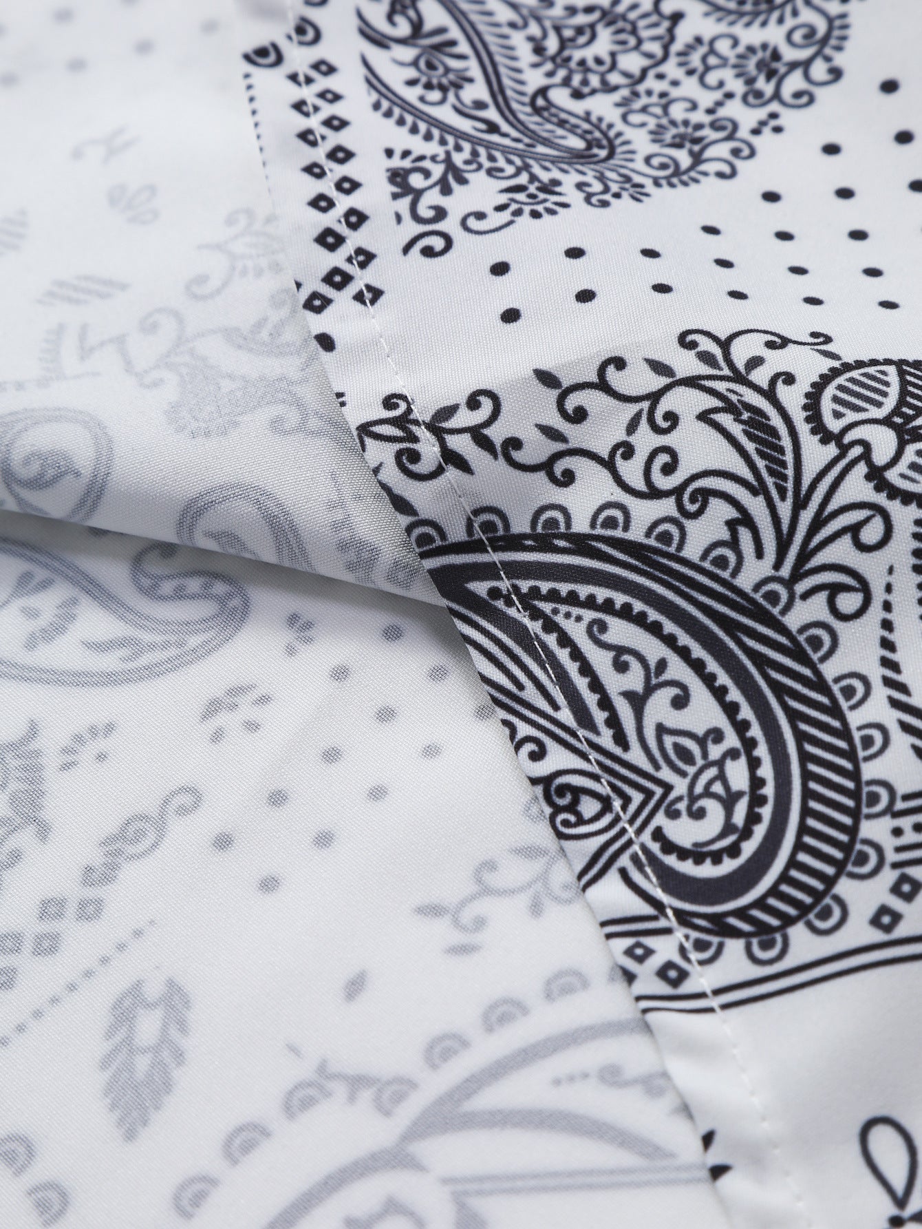 Paisley Print Button-Up Shirt with Matching Swim Shorts