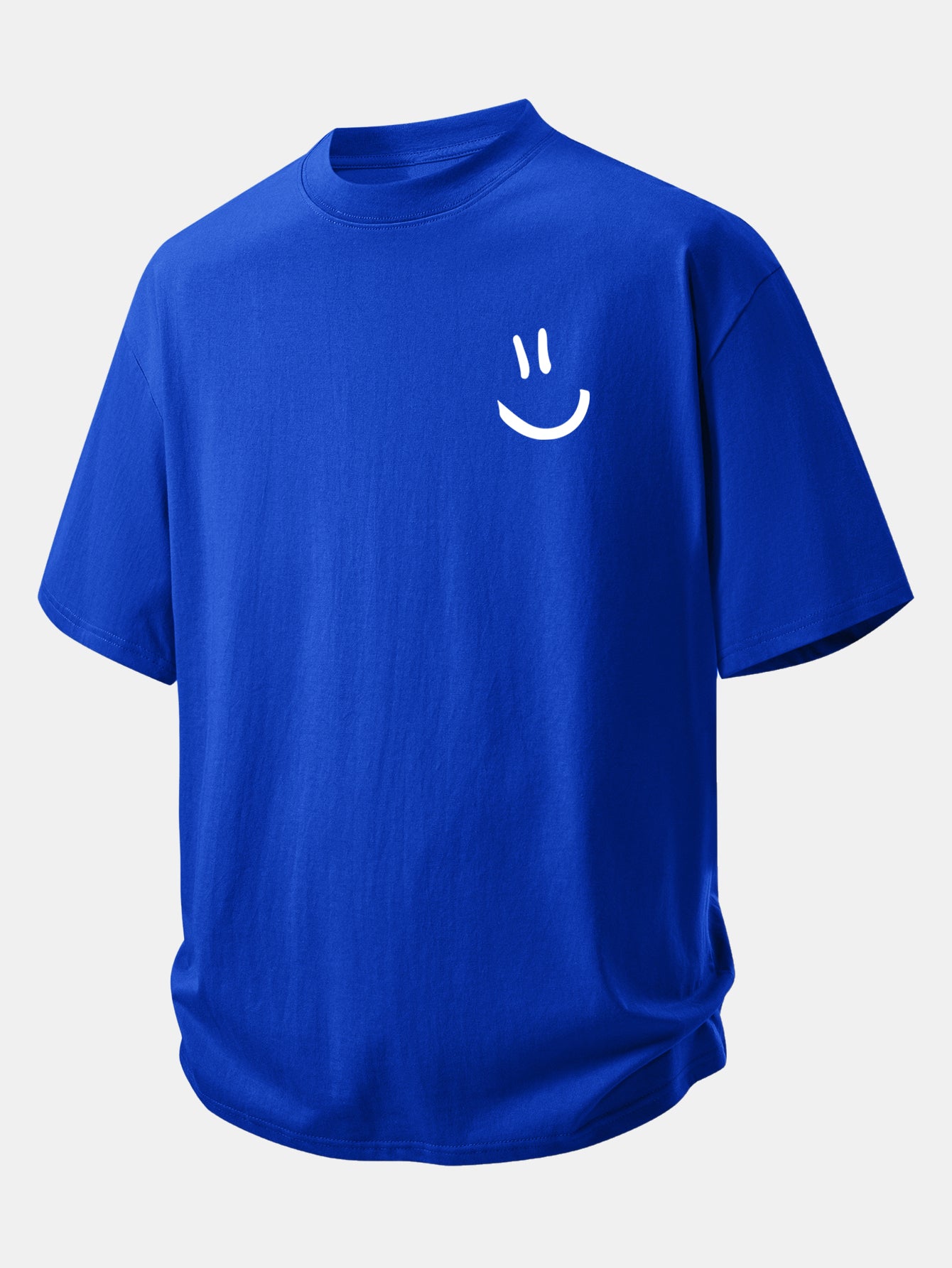 Comfortable Relaxed Fit Cotton T-Shirt with Smiley Face Design