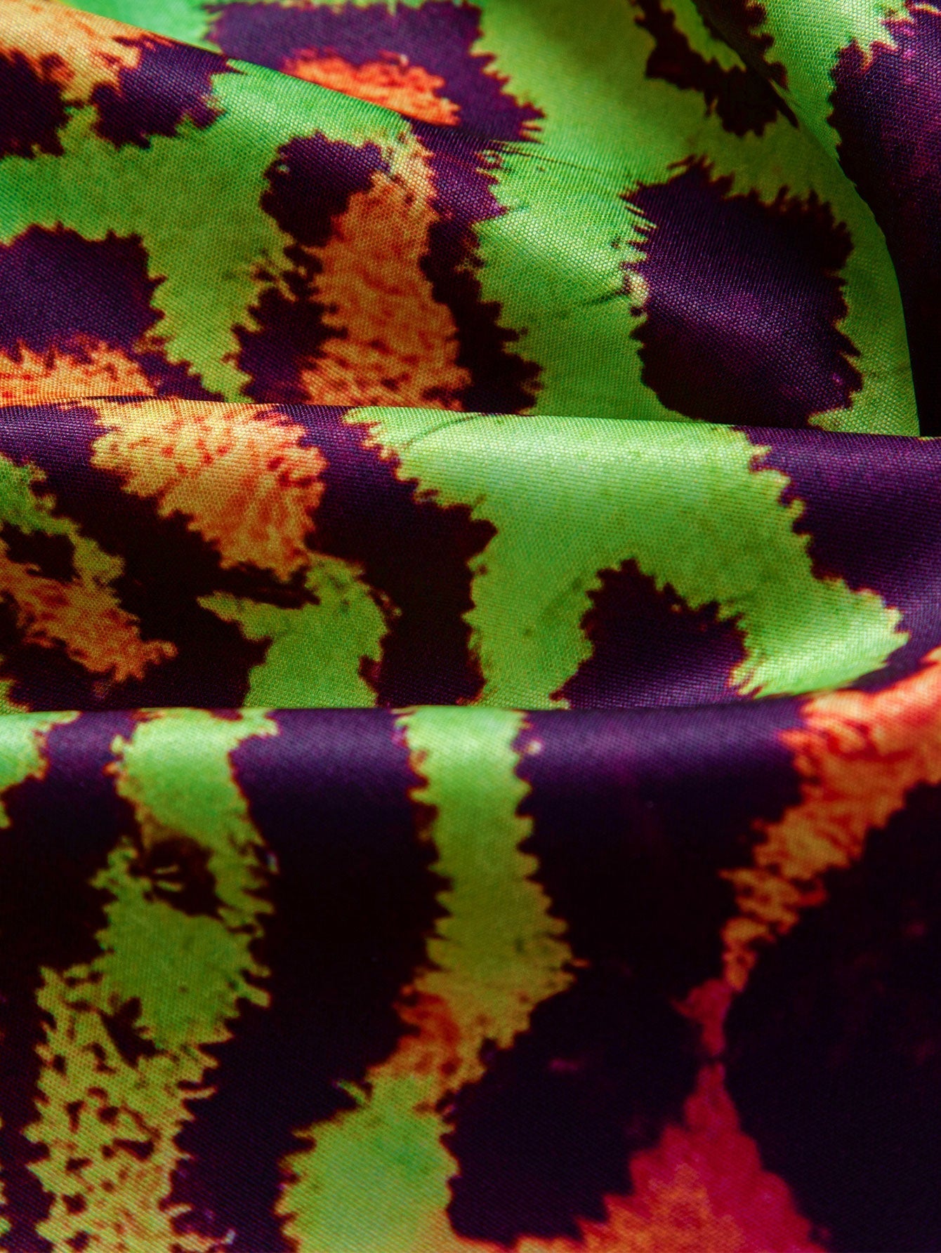 Vibrant Leopard Print Button-Up Shirt and Swim Shorts Set