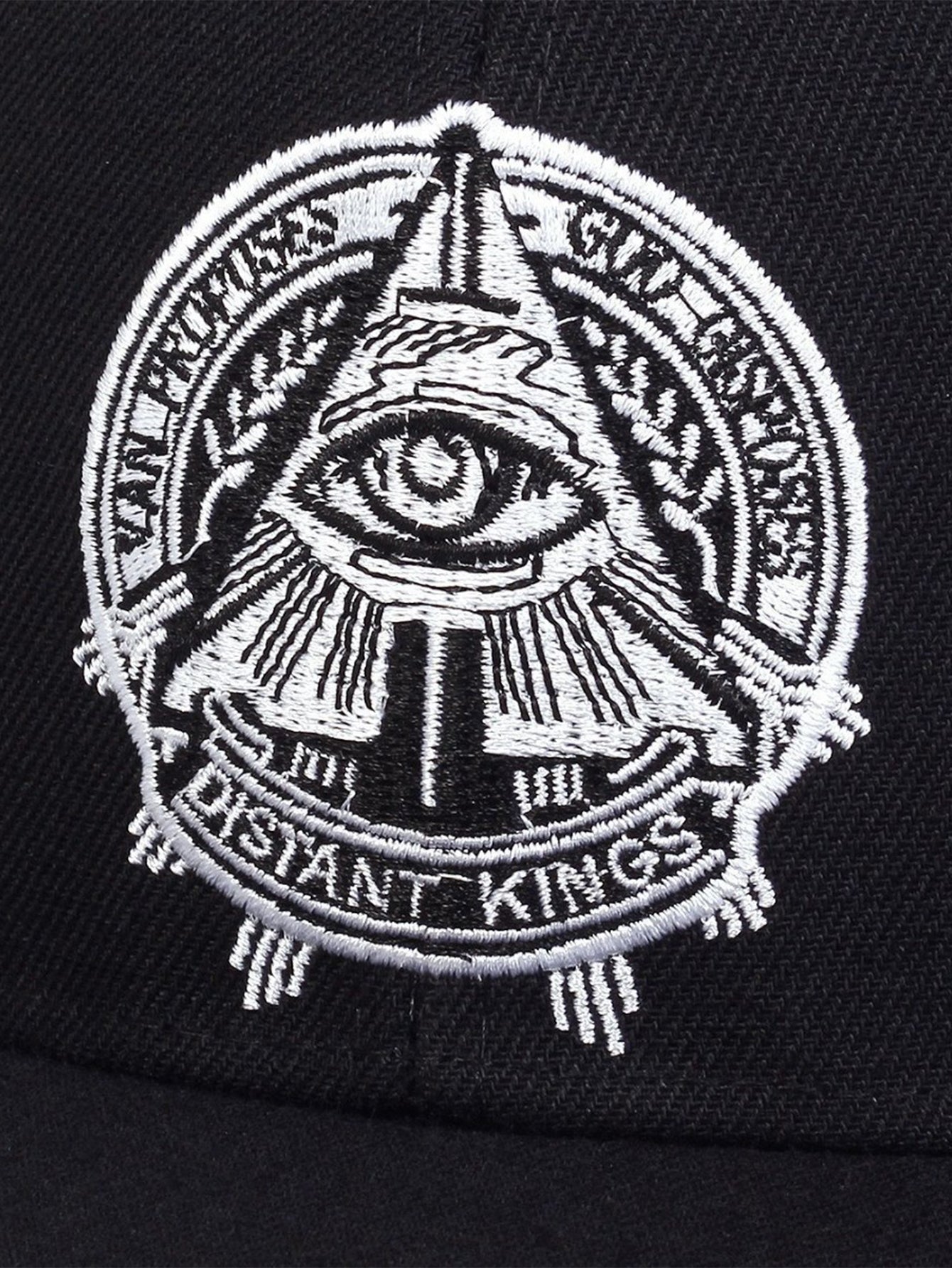 Embroidered Flat-Brim Hat with Eye of God Design