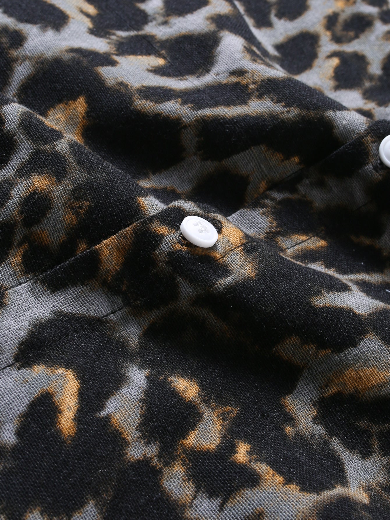 Button-Up Shirt with Leopard Print