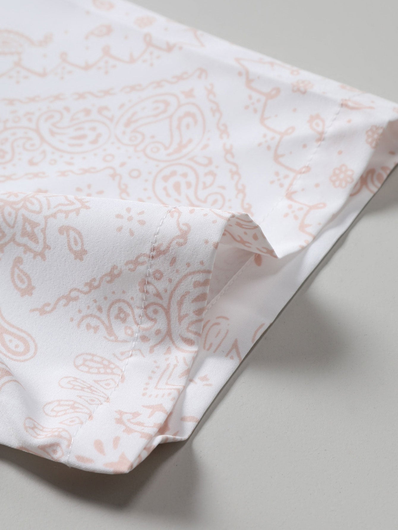 Paisley Pattern Button-Up Shirt with Matching Swim Shorts