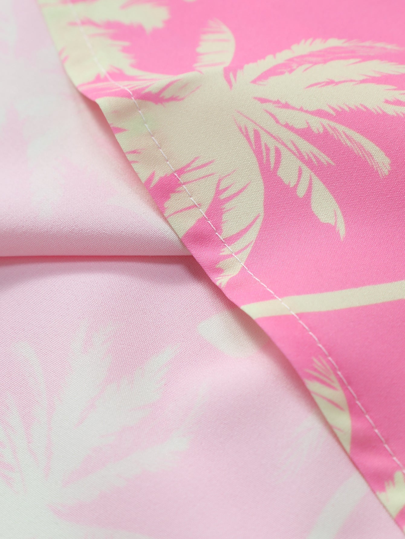 Button-Up Shirt with Palm Tree Print