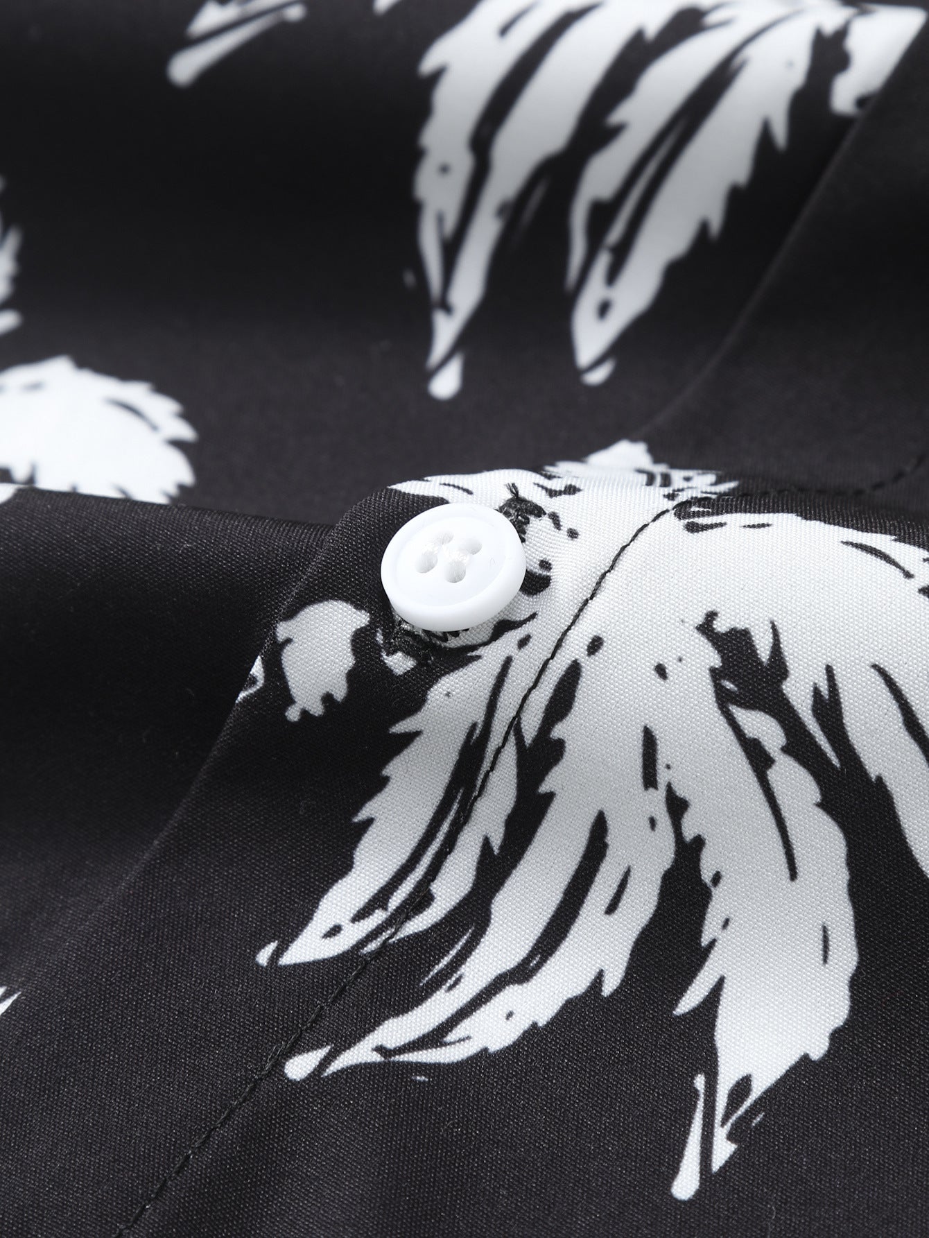 Button-Up Shirt with Palm Tree Print
