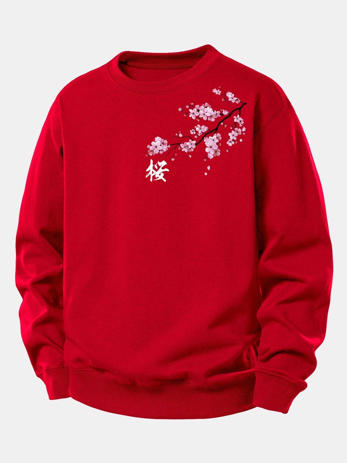 Relaxed Fit Sweatshirt with Cherry Blossom Print