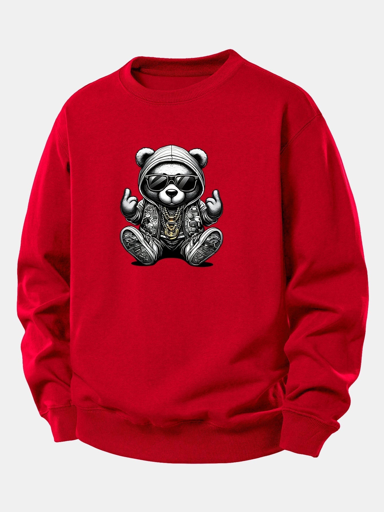 Relaxed Fit Sweatshirt with Hip Hop Bear Design