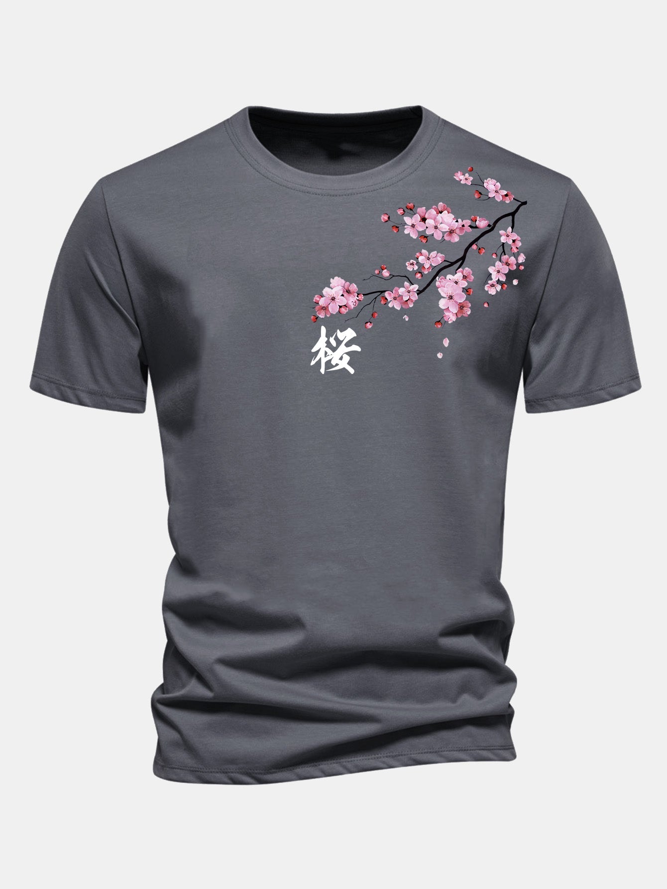 Classic Fit Cherry Blossom Print Cotton Tee