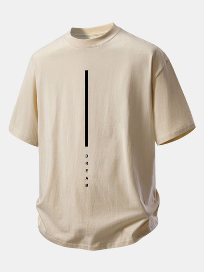 Comfortable Dream Stripe Cotton T-Shirt with Relaxed Fit