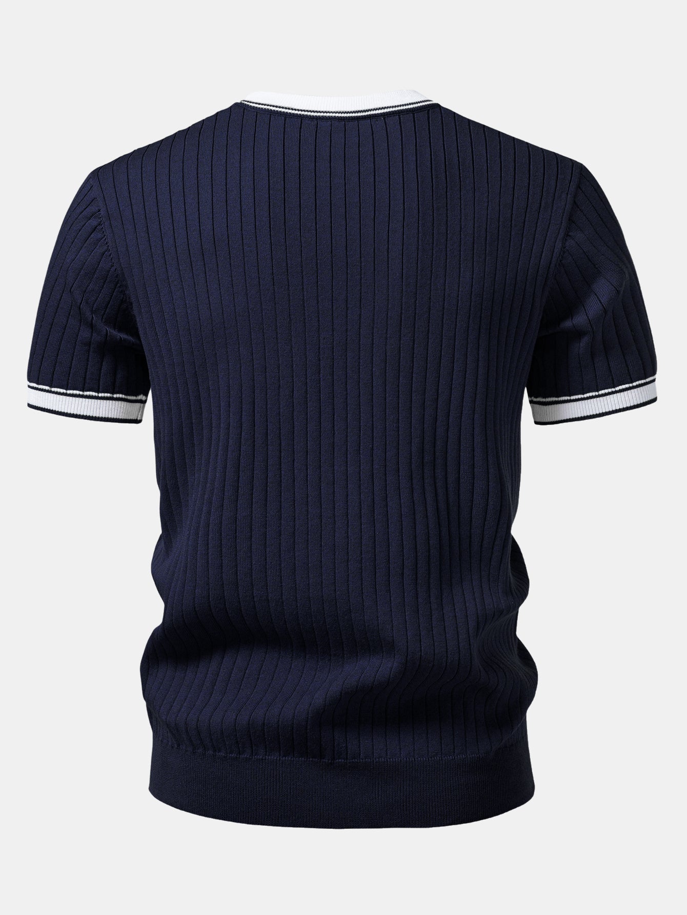 Color-Blocked Crew Neck Knit Tee