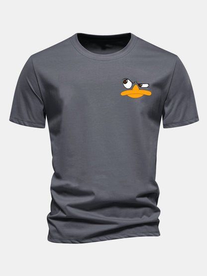 Classic Fit Cotton T-Shirt with Duck Print