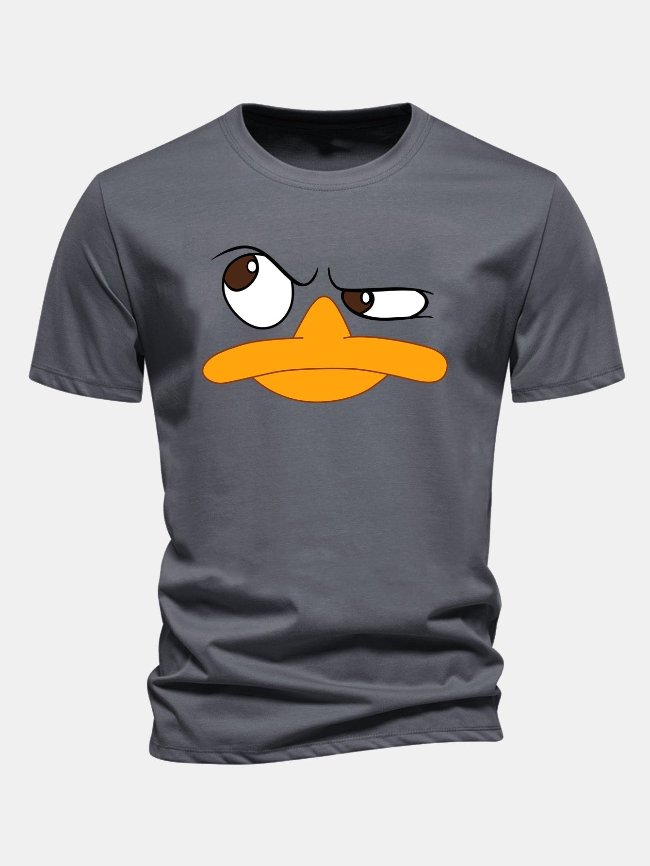 Classic Fit Cotton T-Shirt with Emoji Duck Print