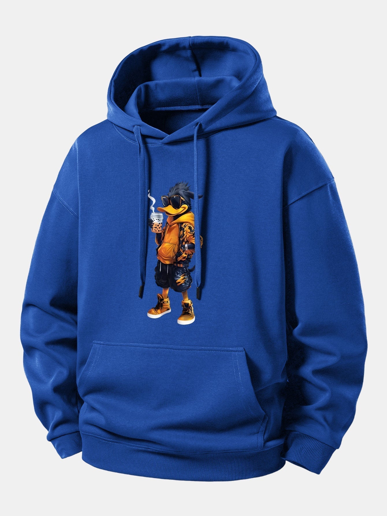 Relaxed Fit Hoodie with Cartoon Duck Design