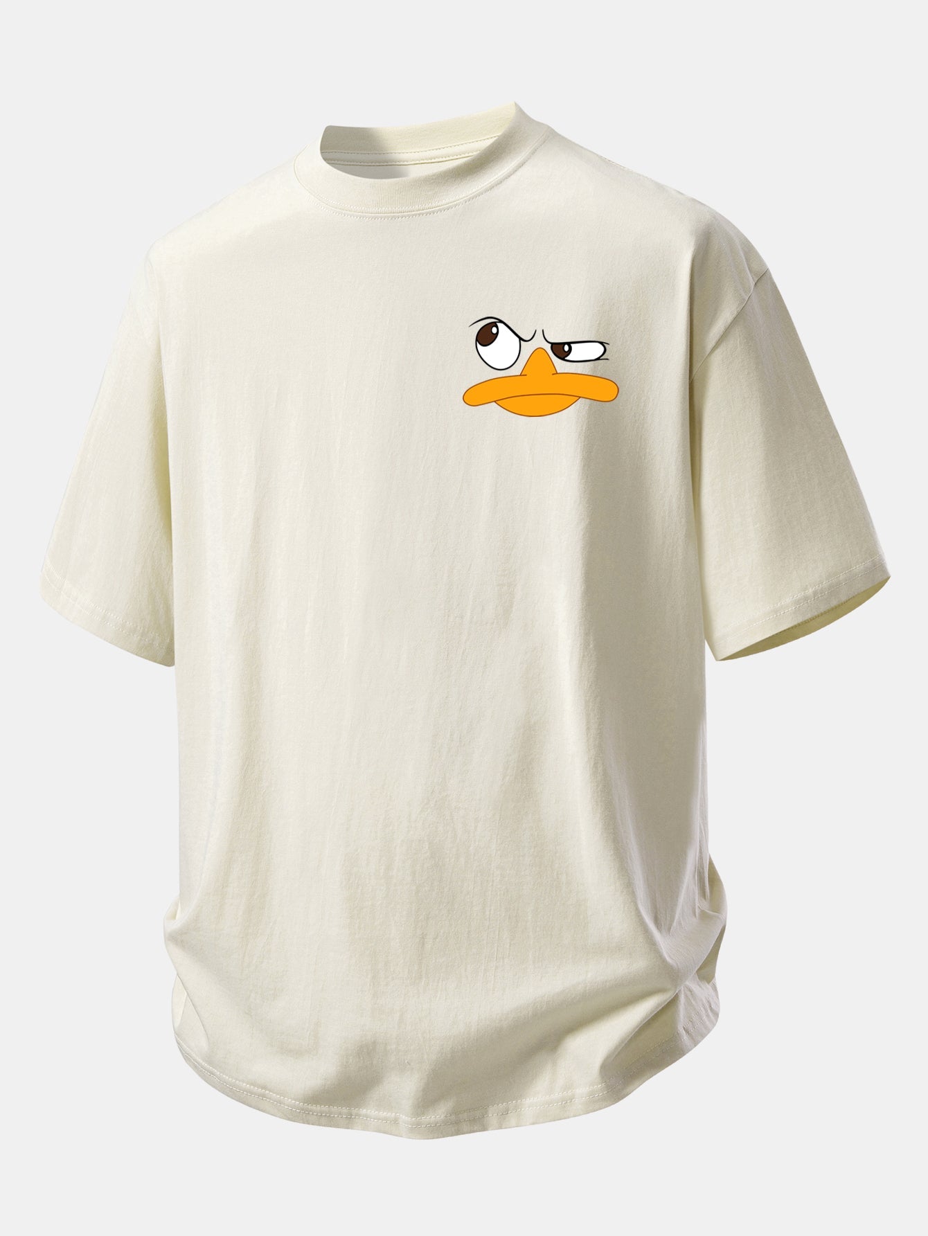 Comfortable Emoji Duck Graphic Cotton T-Shirt