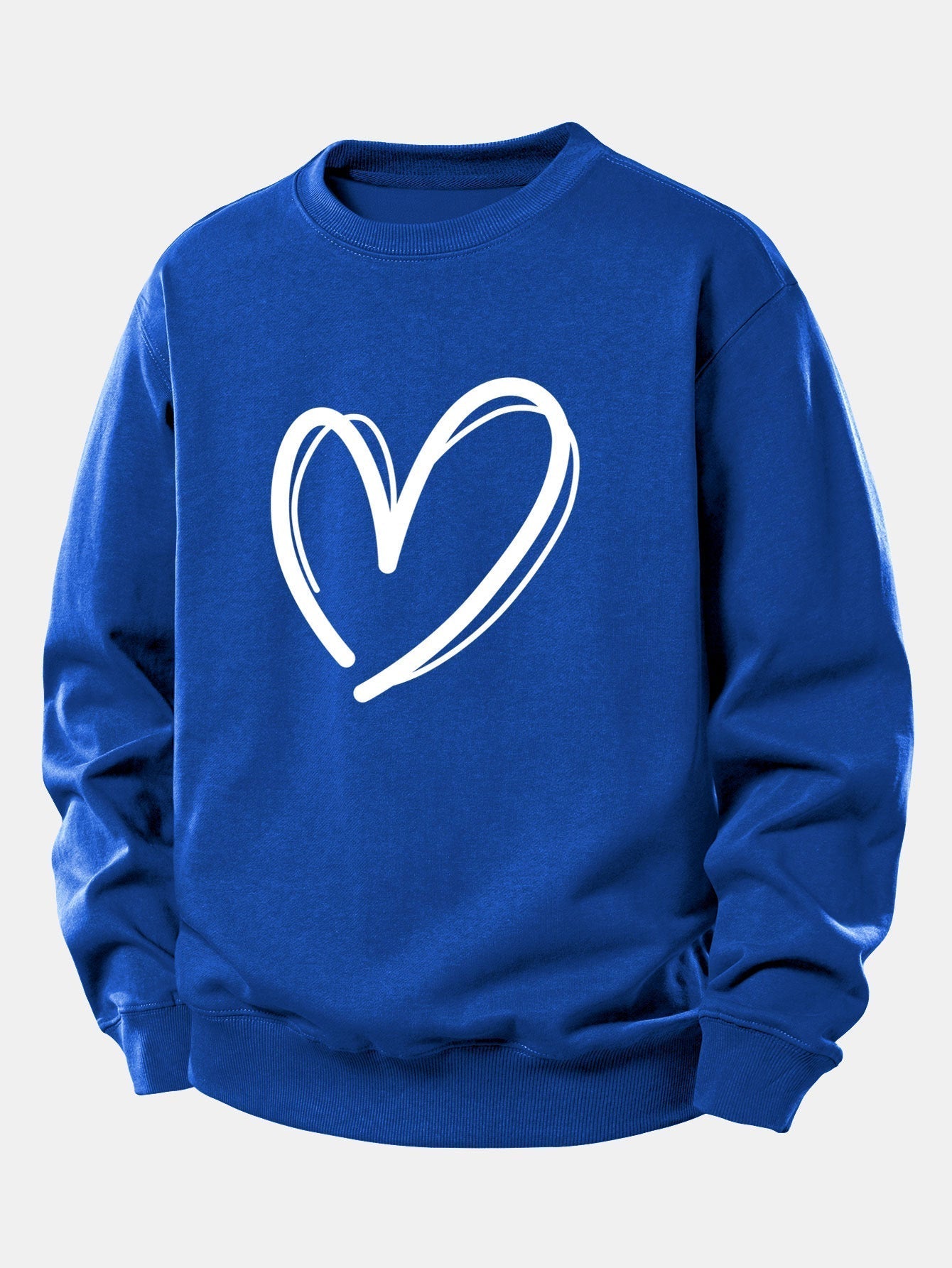 Relaxed Fit Heart Print Sweatshirt