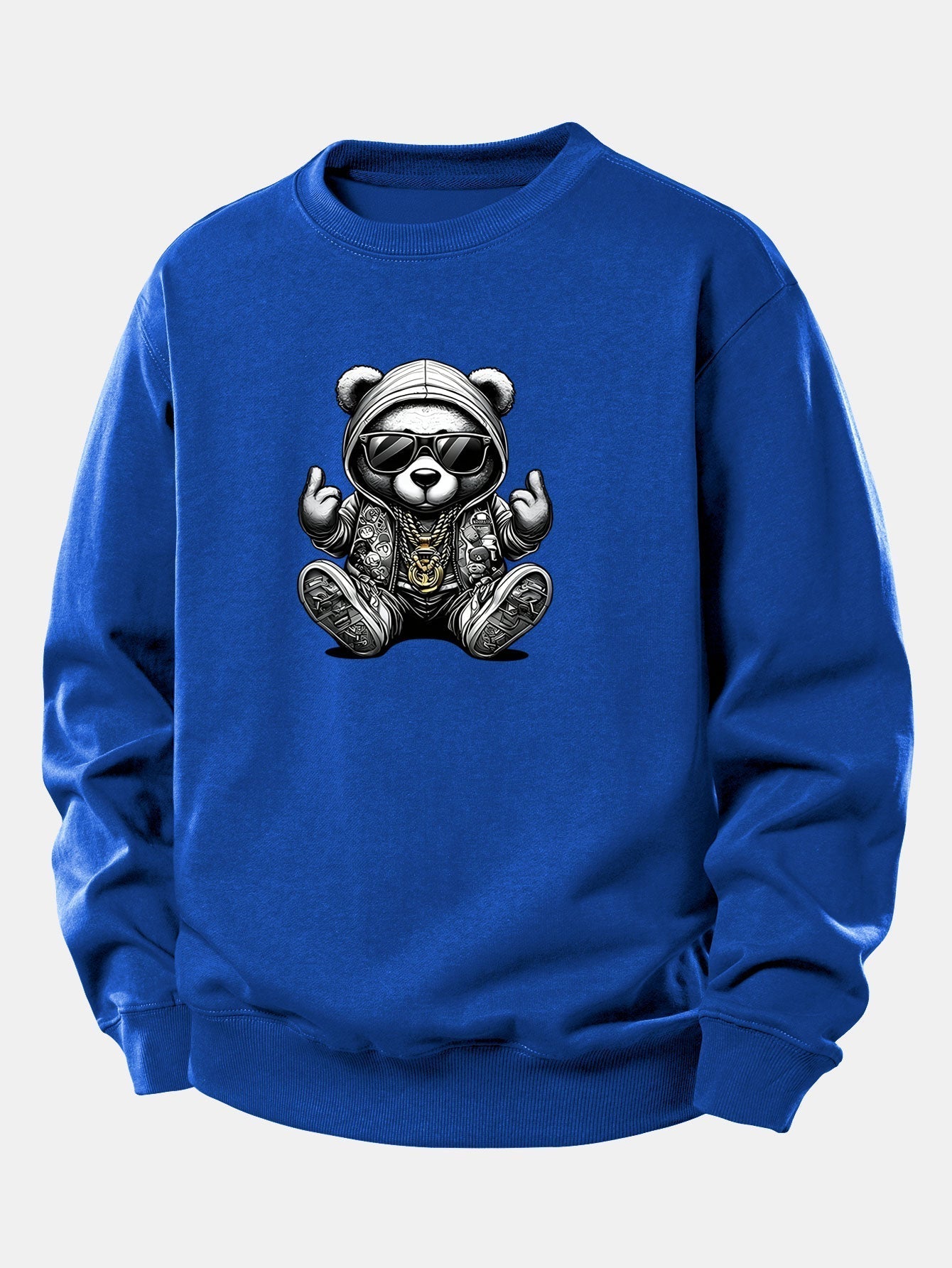 Relaxed Fit Sweatshirt with Hip Hop Bear Design