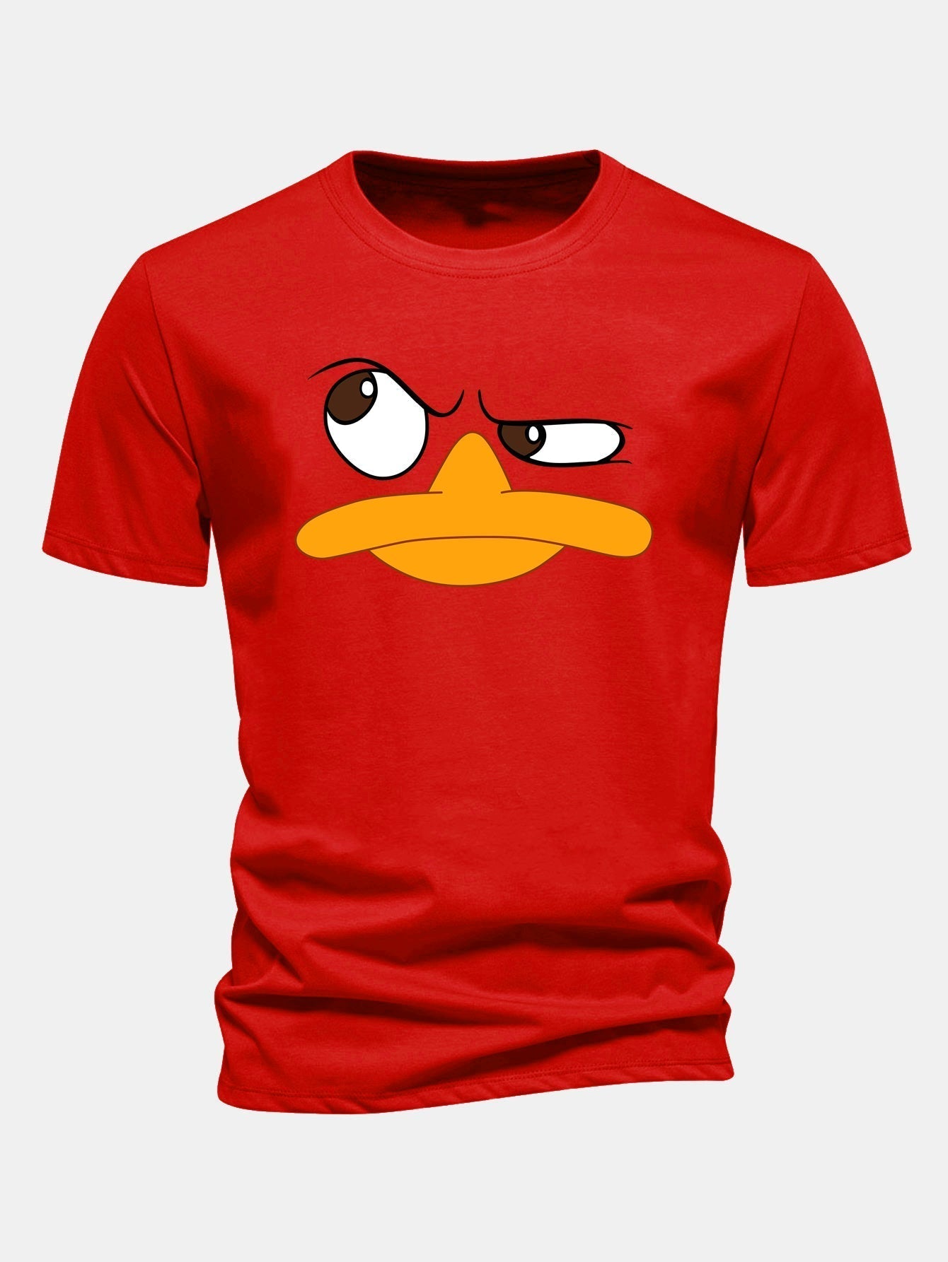 Classic Fit Cotton T-Shirt with Emoji Duck Print
