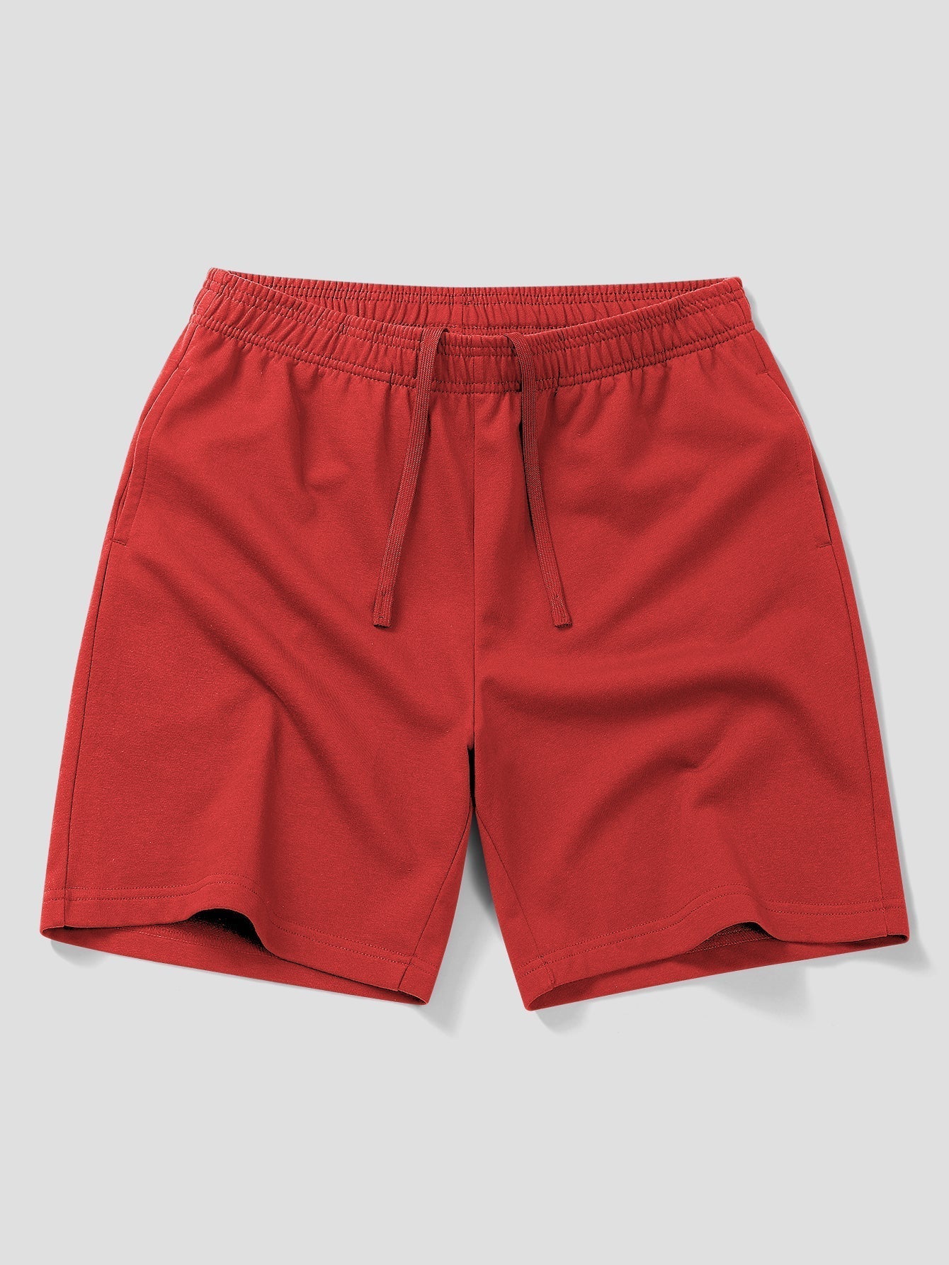 Relaxed Fit Red Ghost Print Cotton T-Shirt with 7" Cotton Drawstring Shorts