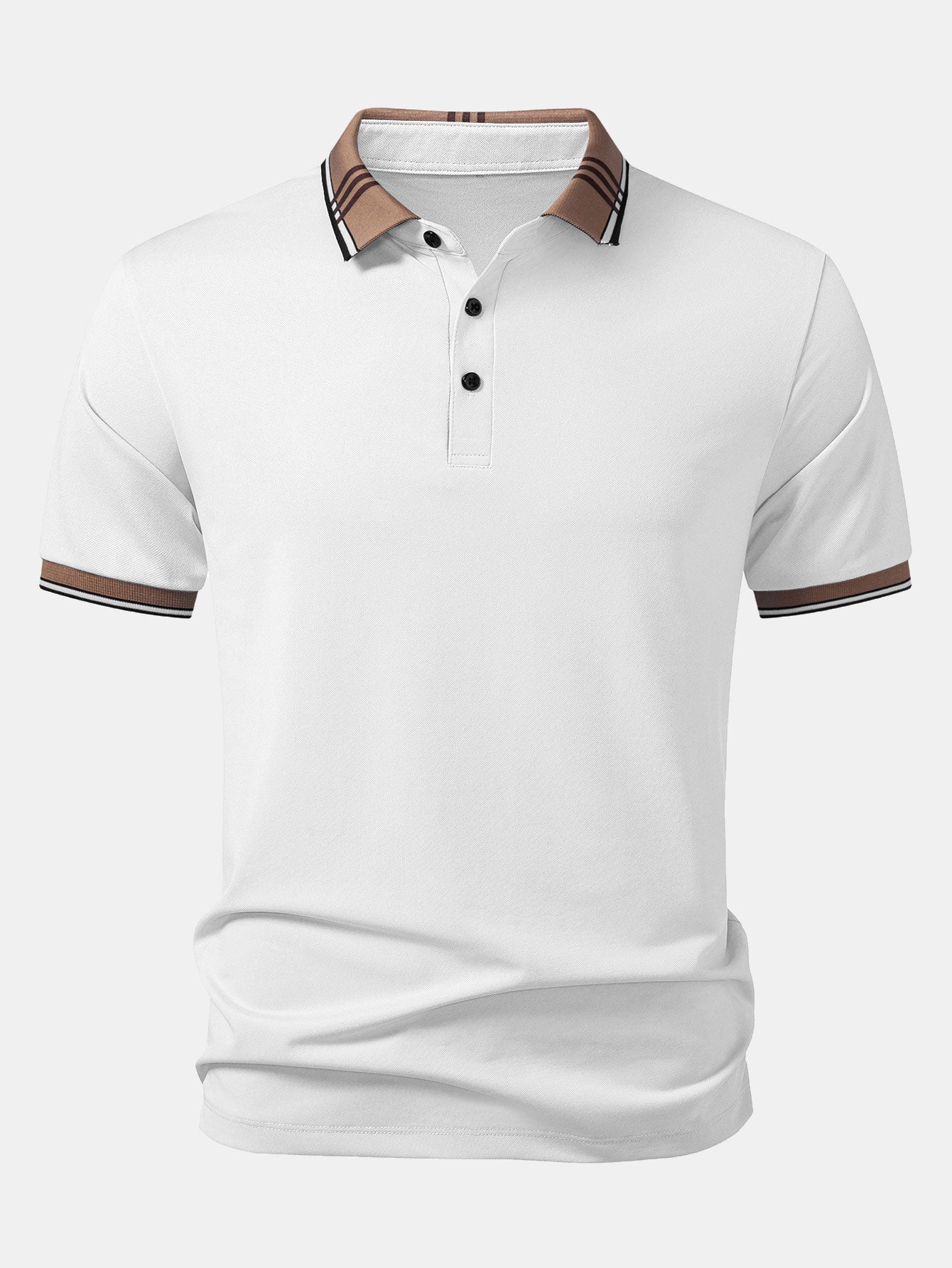 Striped Collar Polo with Contrast Details