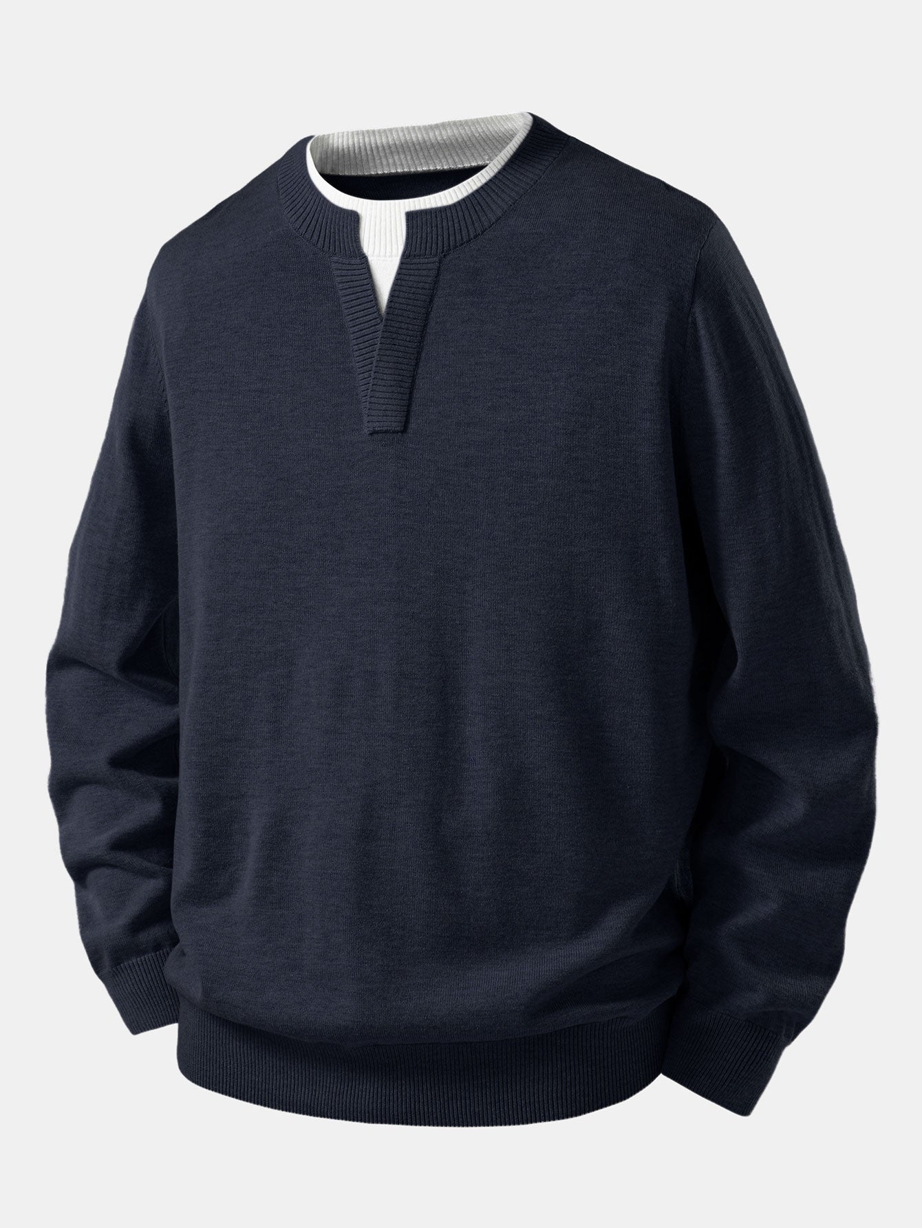 Long Sleeve Dual-Style Split Neck Sweater
