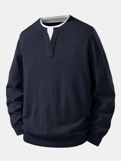 Long Sleeve Dual-Style Split Neck Sweater