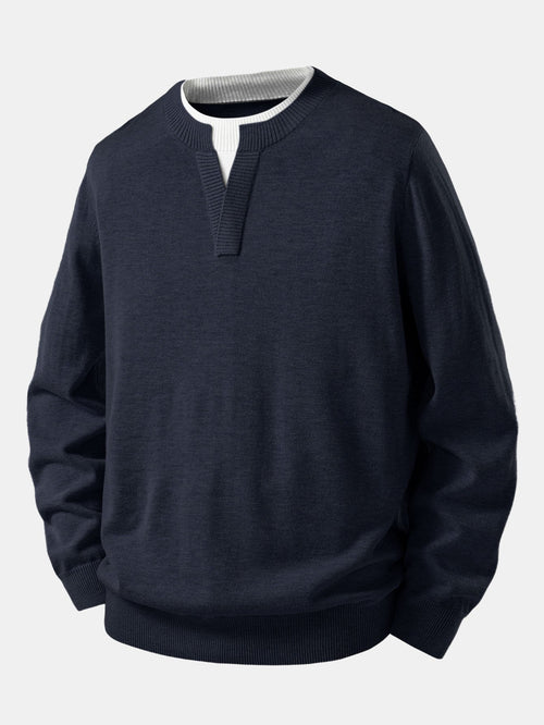 Long Sleeve Dual-Style Split Neck Sweater