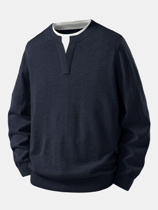 Long Sleeve Dual-Style Split Neck Sweater