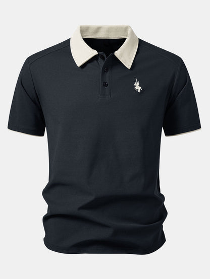 Two-Tone Collar Polo Shirt