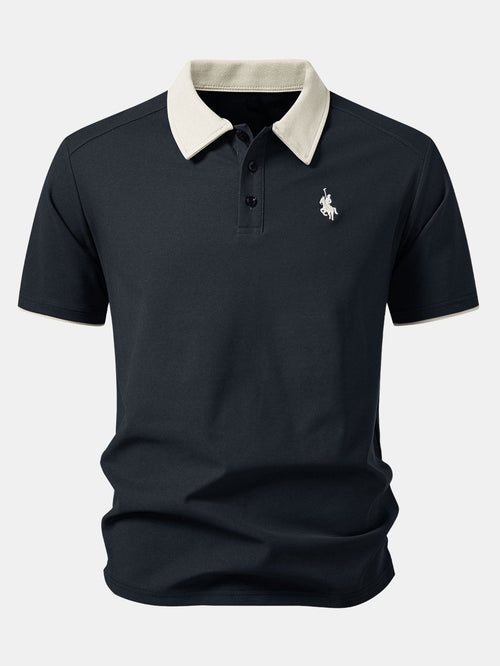 Two-Tone Collar Polo Shirt