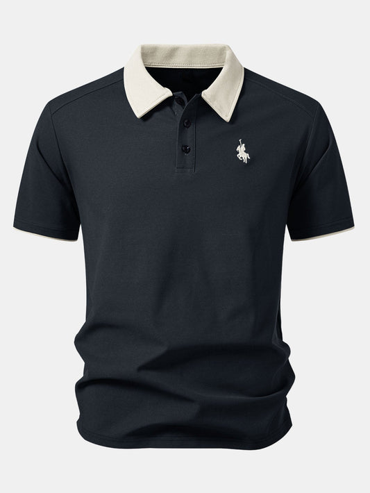 Two-Tone Collar Polo Shirt