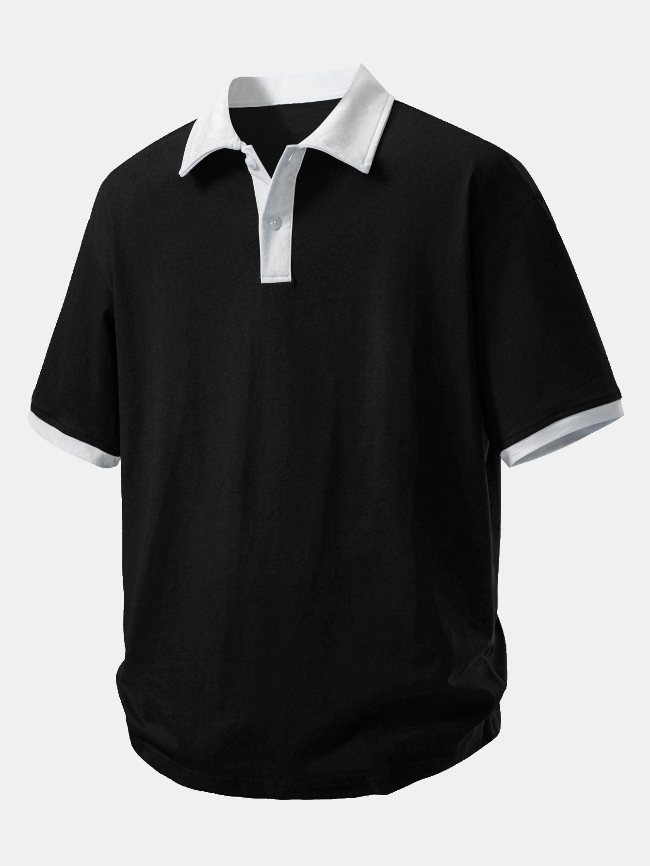 Comfortable Contrast Cotton Polo with Relaxed Fit