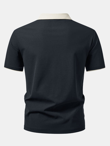 Two-Tone Collar Polo Shirt