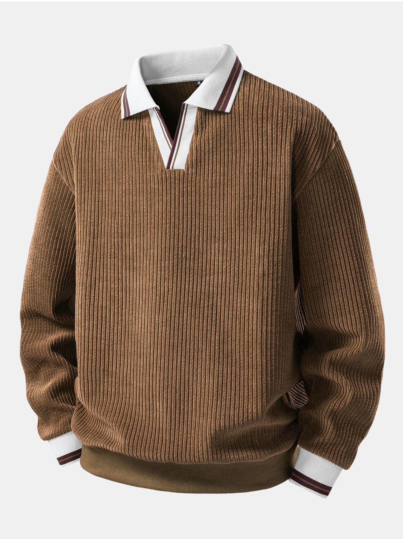 Johnny Collar Sweatshirt with Contrast Trim