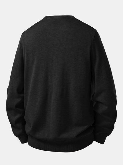 Long Sleeve Dual-Style Split Neck Sweater