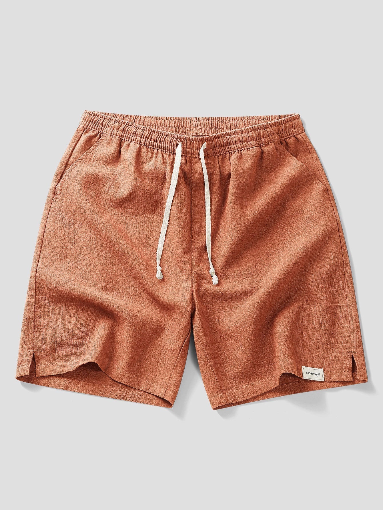 Drawstring Shorts in Linen-Cotton Blend