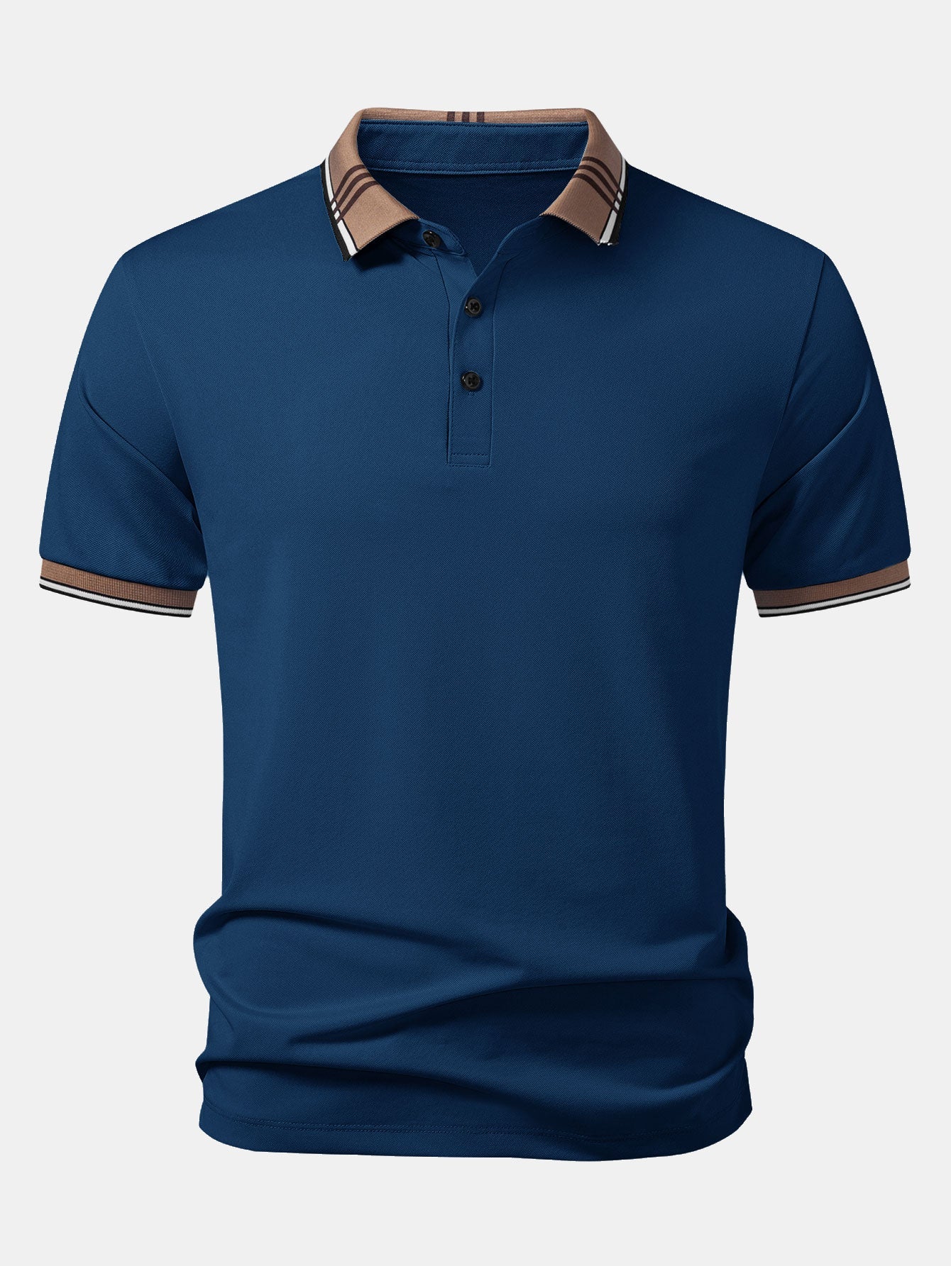 Striped Collar Polo with Contrast Details