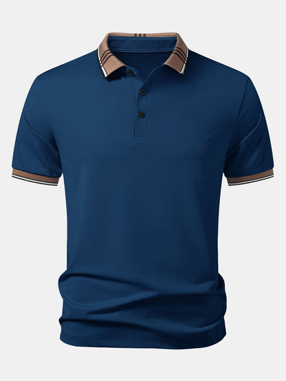 Striped Collar Polo with Contrast Details