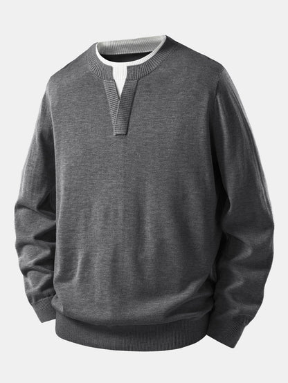 Long Sleeve Dual-Style Split Neck Sweater