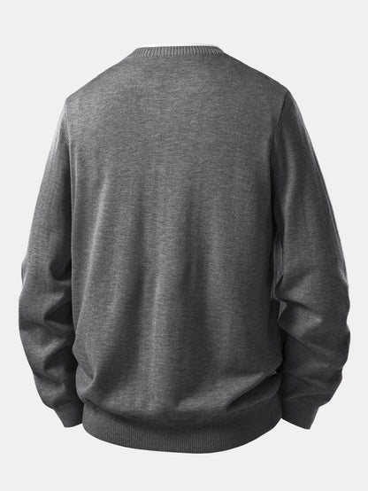 Long Sleeve Dual-Style Split Neck Sweater