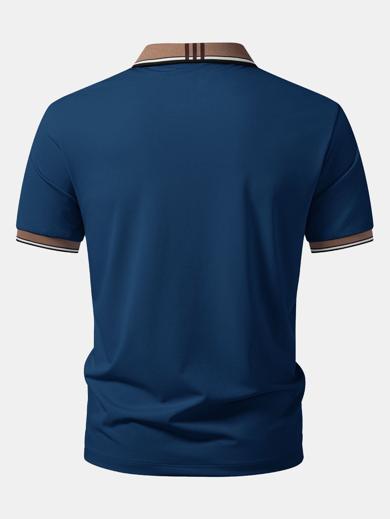 Striped Collar Polo with Contrast Details