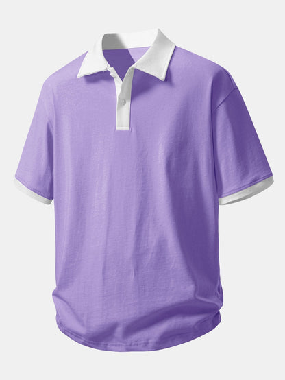 Comfortable Contrast Cotton Polo with Relaxed Fit