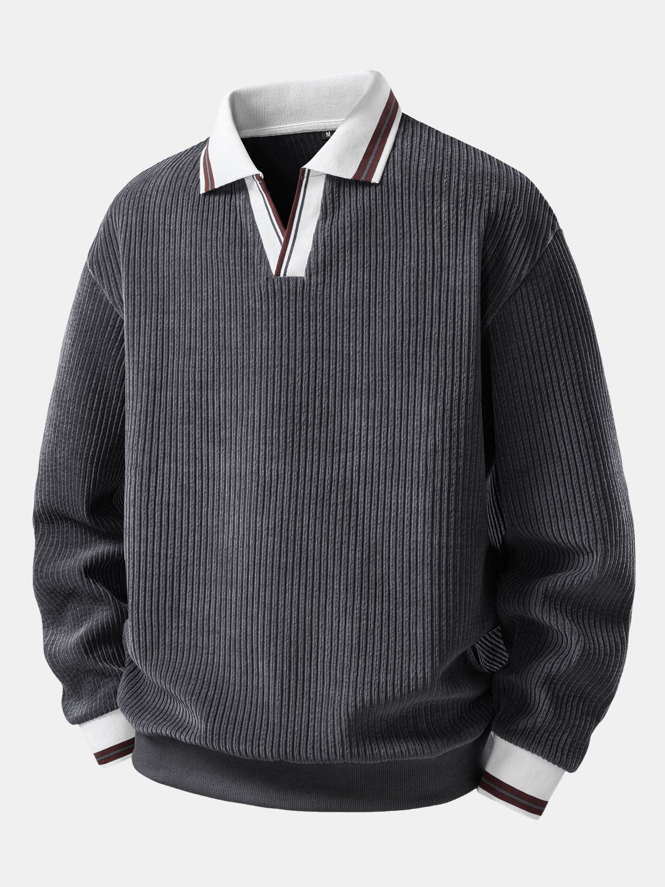 Johnny Collar Sweatshirt with Contrast Trim