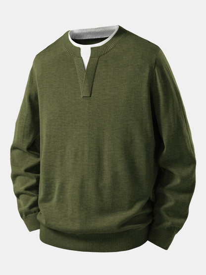 Long Sleeve Dual-Style Split Neck Sweater