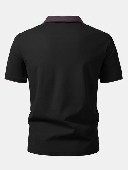 Two-Tone Collar Polo Shirt