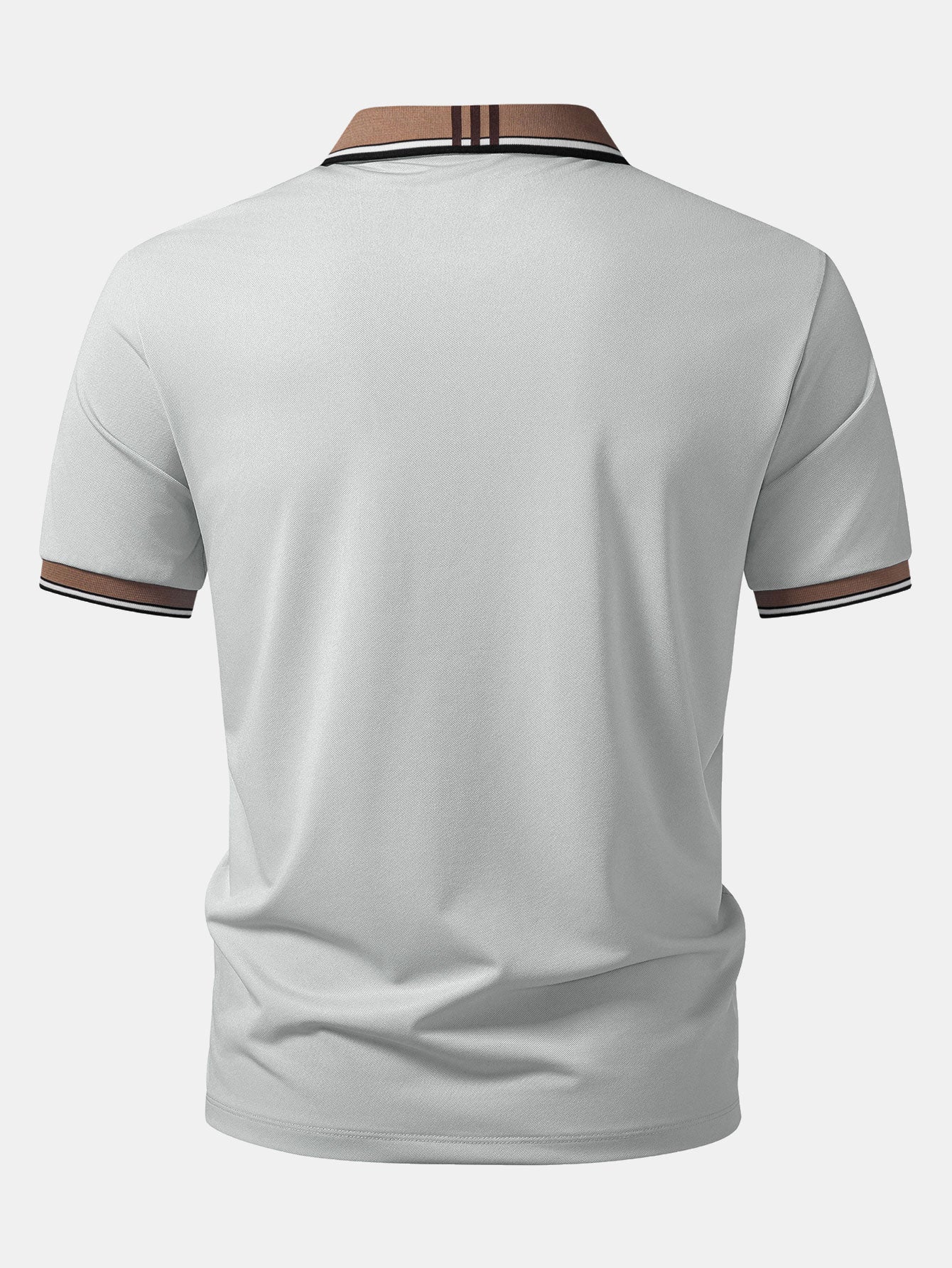 Striped Collar Polo with Contrast Details