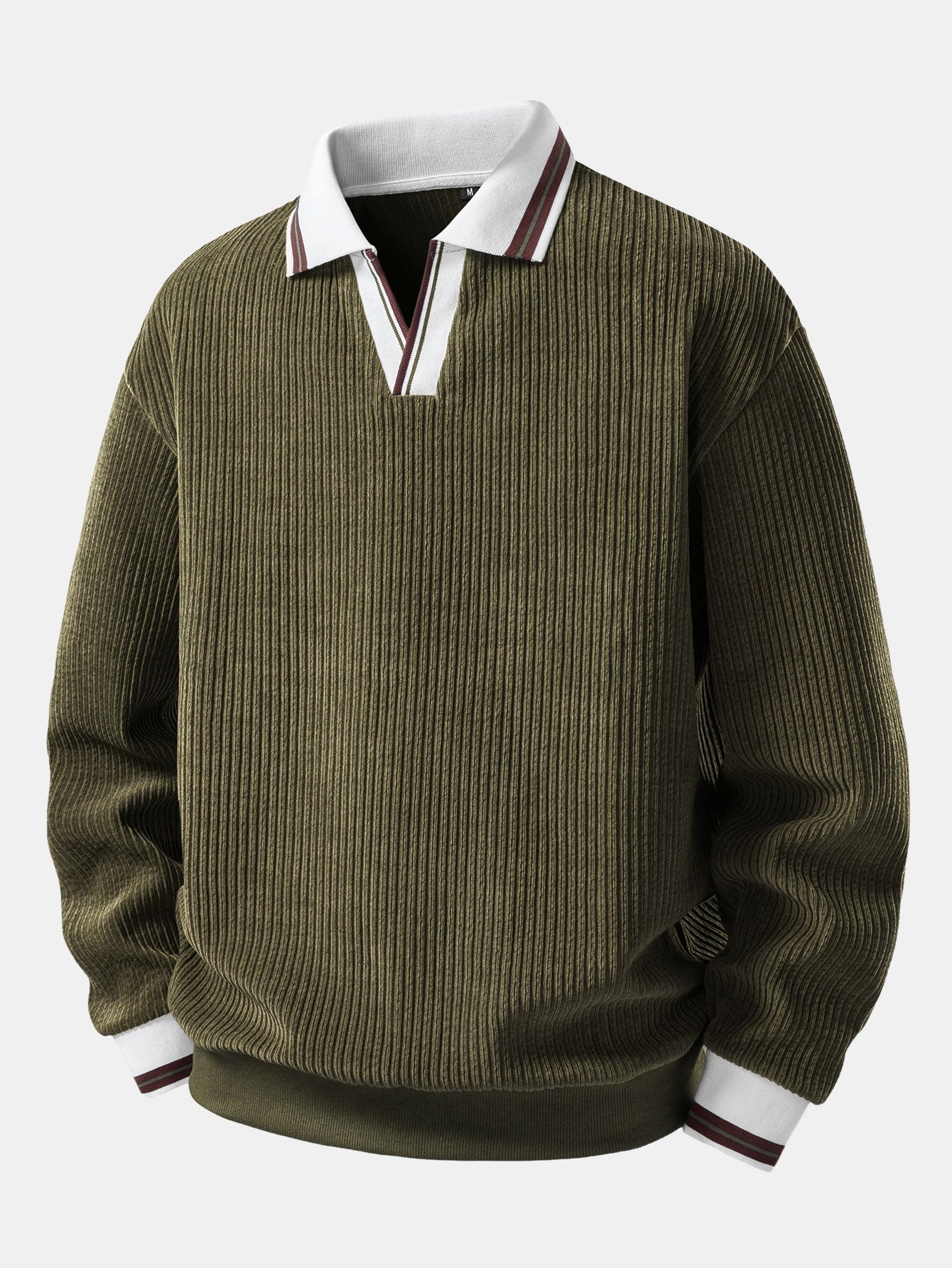 Johnny Collar Sweatshirt with Contrast Trim