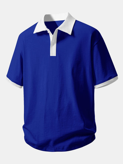 Comfortable Contrast Cotton Polo with Relaxed Fit
