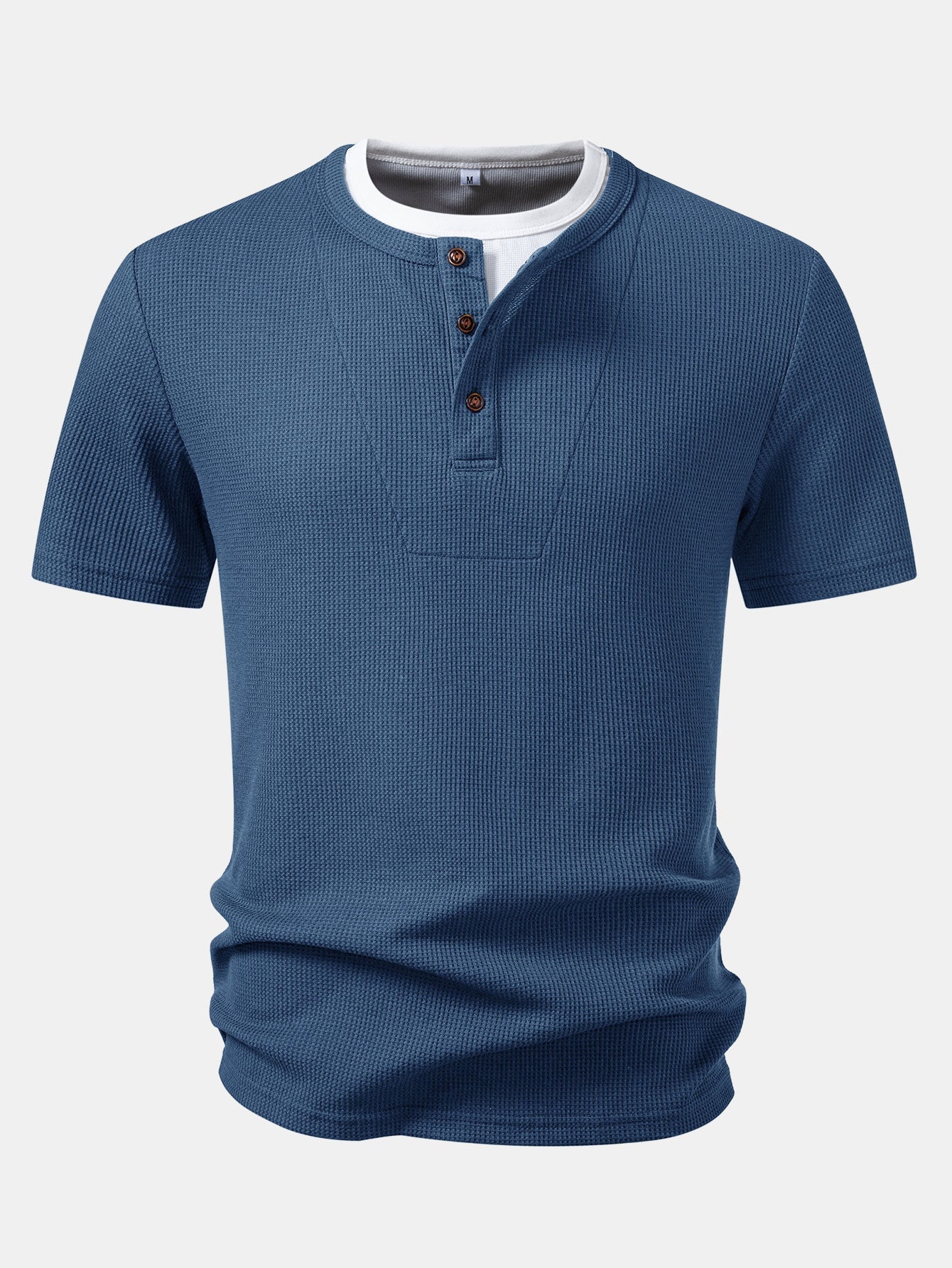 Dual-Function Waffle Henley Top