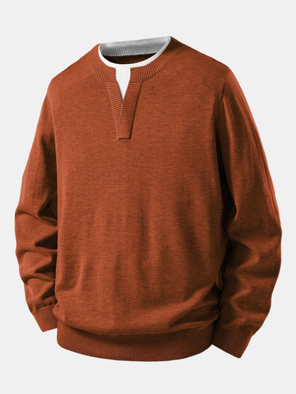 Long Sleeve Dual-Style Split Neck Sweater