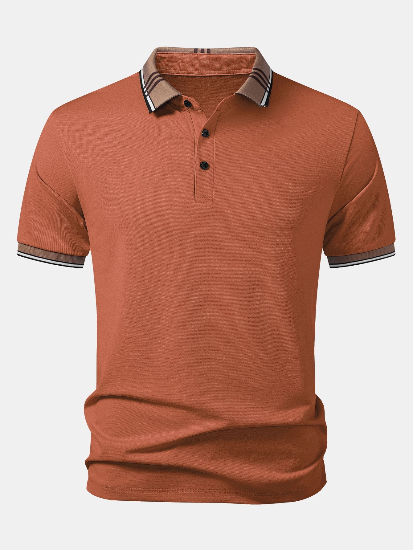Striped Collar Polo with Contrast Details